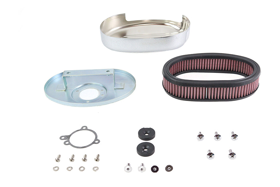Shorty Oval Air Cleaner Kit Chrome