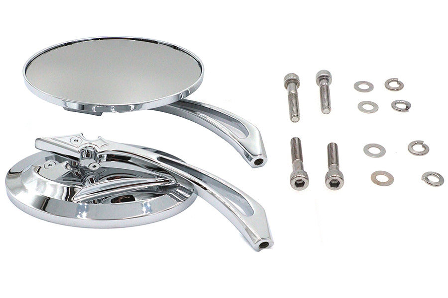 Oval Mirror Set with Billet Spear Stem