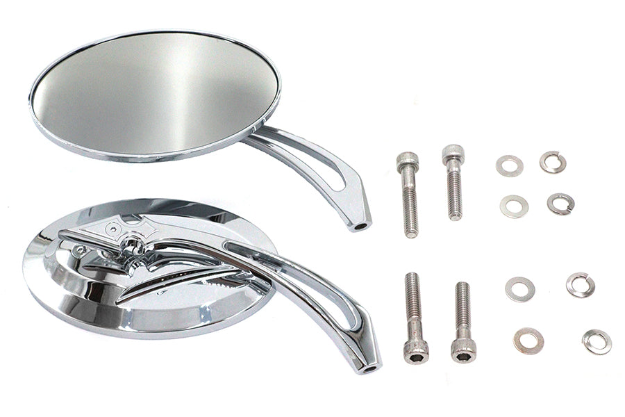 Oval Mirror Set with Billet Spear Stem