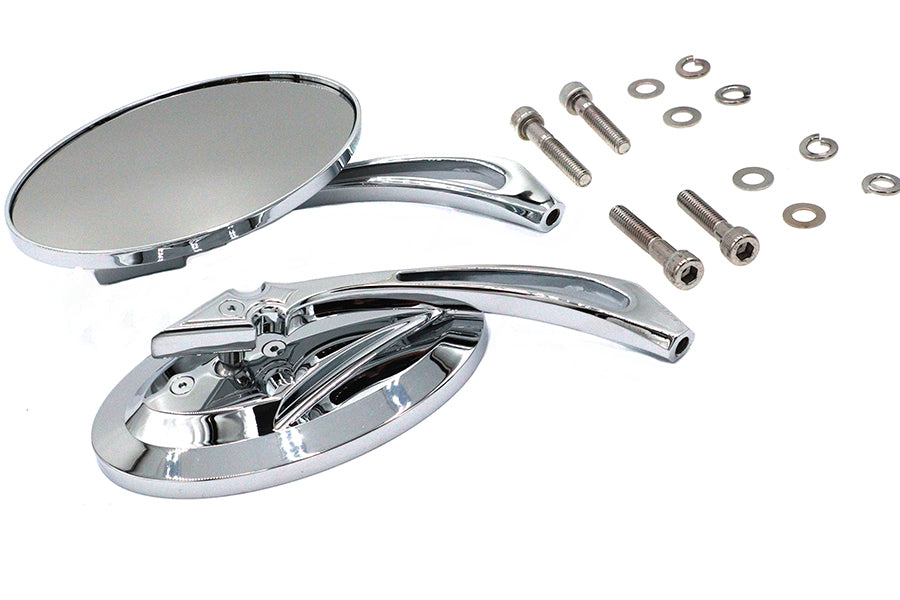 Oval Mirror Set with Billet Spear Stem