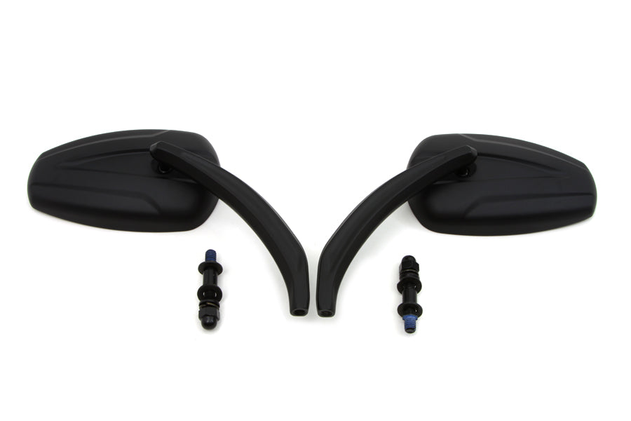 Black Teardrop Mirror Set with Billet Stems