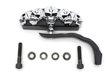 Load image into Gallery viewer, Black 5 Skull Mirror with Billet Worm Stem