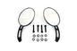 Oval Mirror Set with Billet 3 Slot Stem Black