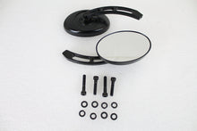 Load image into Gallery viewer, Oval Mirror Set with Billet 3 Slot Stem Black
