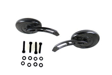Load image into Gallery viewer, Oval Mirror Set with Billet 3 Slot Stem Black