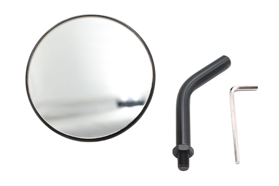 3 inch Round Mini Mirror Top Triple Tree Mount Black