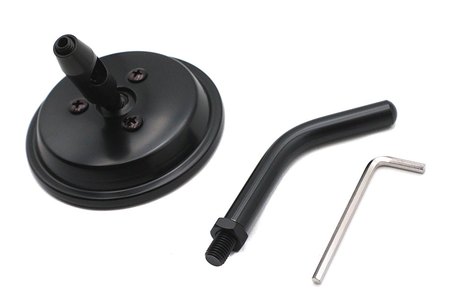 3 inch Round Mini Mirror Top Triple Tree Mount Black