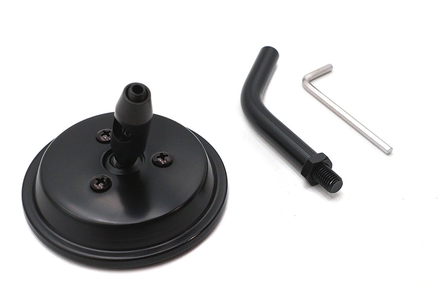 3 inch Round Mini Mirror Top Triple Tree Mount Black