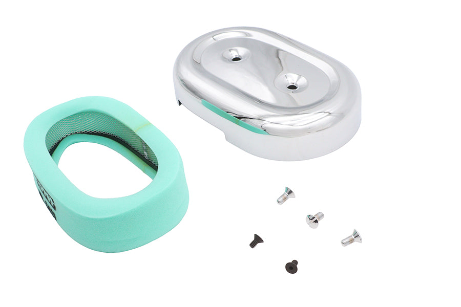 M8 Oval Air Cleaner Cover Kit Chrome