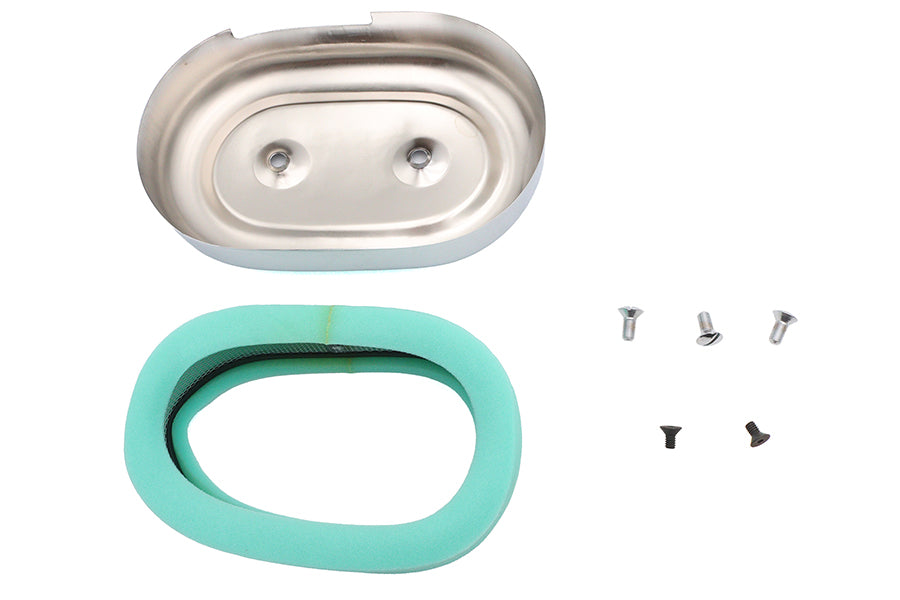 M8 Oval Air Cleaner Cover Kit Chrome