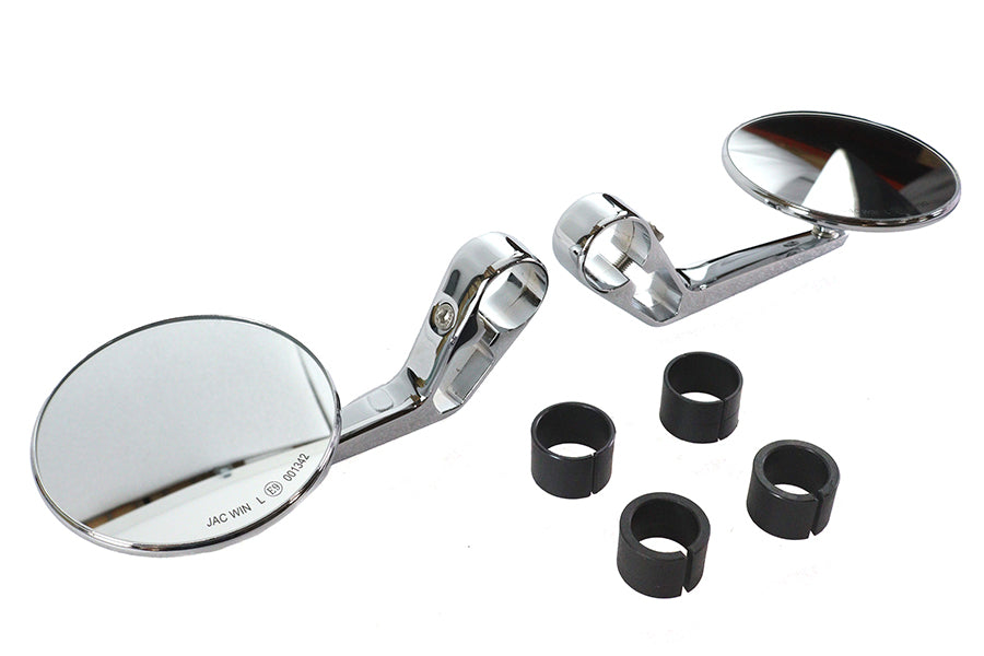 Wyatt Gatling Round Mirror Set Chrome