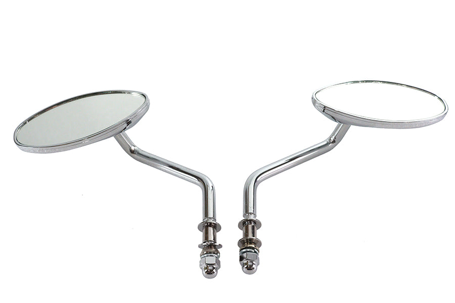 Wyatt Gatling Oval Mirror Set Chrome