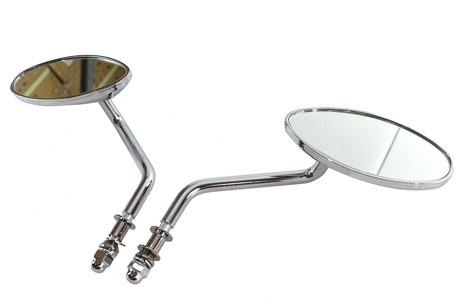 Wyatt Gatling Oval Mirror Set Chrome