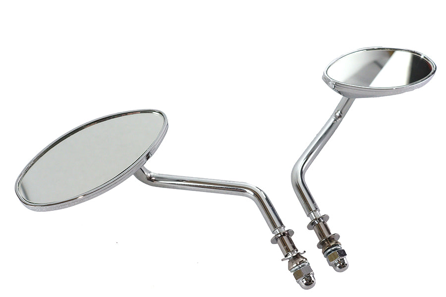 Wyatt Gatling Oval Mirror Set Chrome