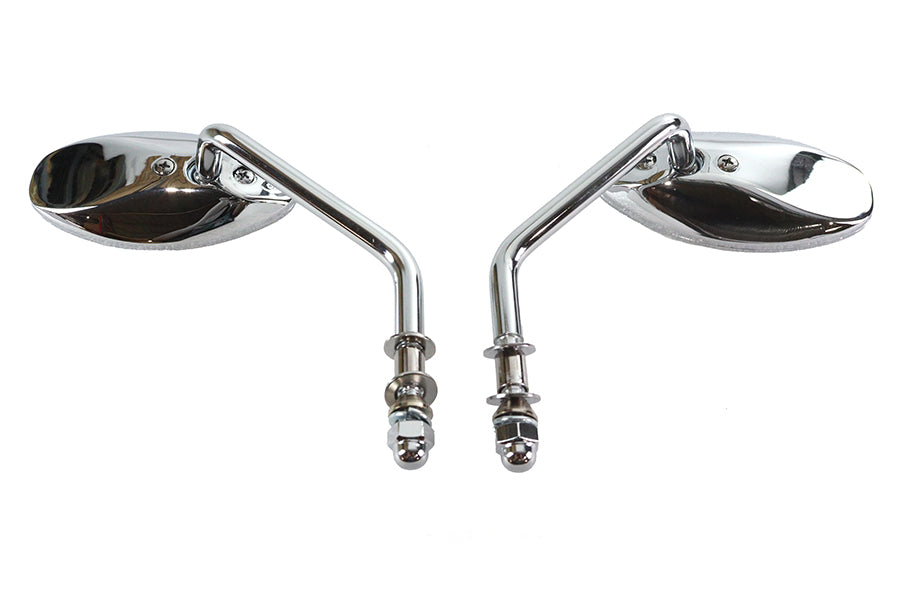 Wyatt Gatling Oval Mirror Set Chrome