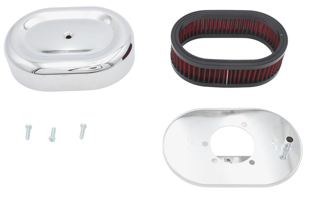 Mini Oval Air Cleaner Kit Chrome For CV Carburetors