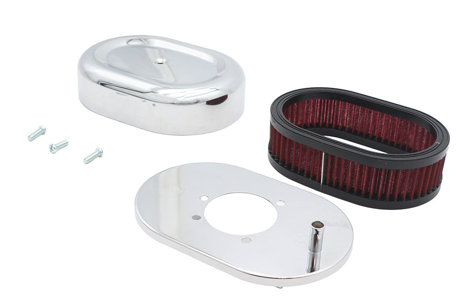 Mini Oval Air Cleaner Kit Chrome For CV Carburetors