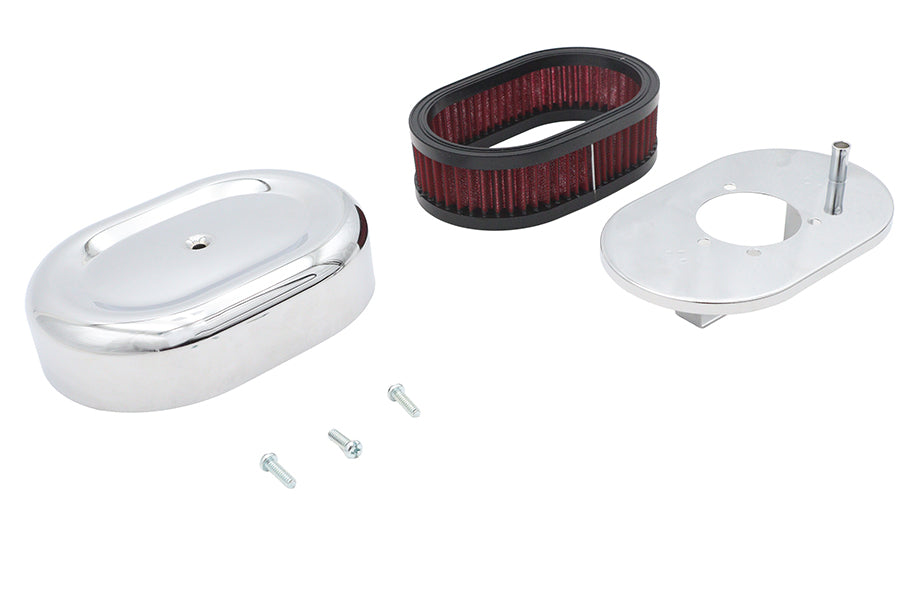 Mini Oval Air Cleaner Kit Chrome For CV Carburetors