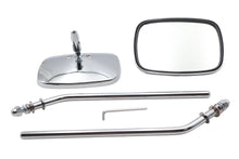 Load image into Gallery viewer, Chrome Rectangle Mirror Set with Round Stems