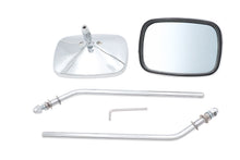 Load image into Gallery viewer, Chrome Rectangle Mirror Set with Round Stems