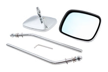Load image into Gallery viewer, Chrome Rectangle Mirror Set with Round Stems