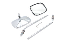 Load image into Gallery viewer, Chrome Rectangle Mirror Set with Round Stems
