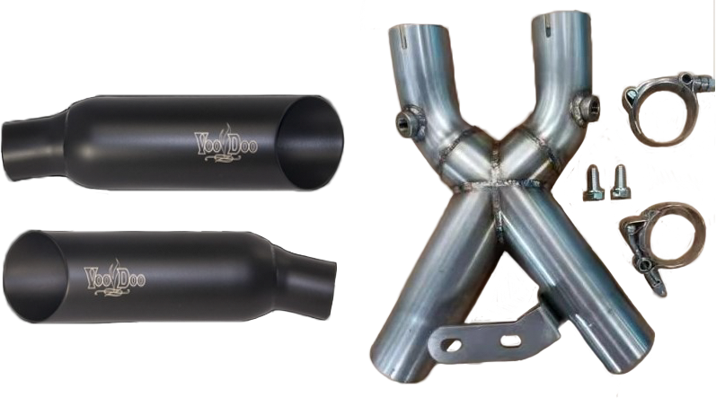 Shorty Dual Muffler Black Busa