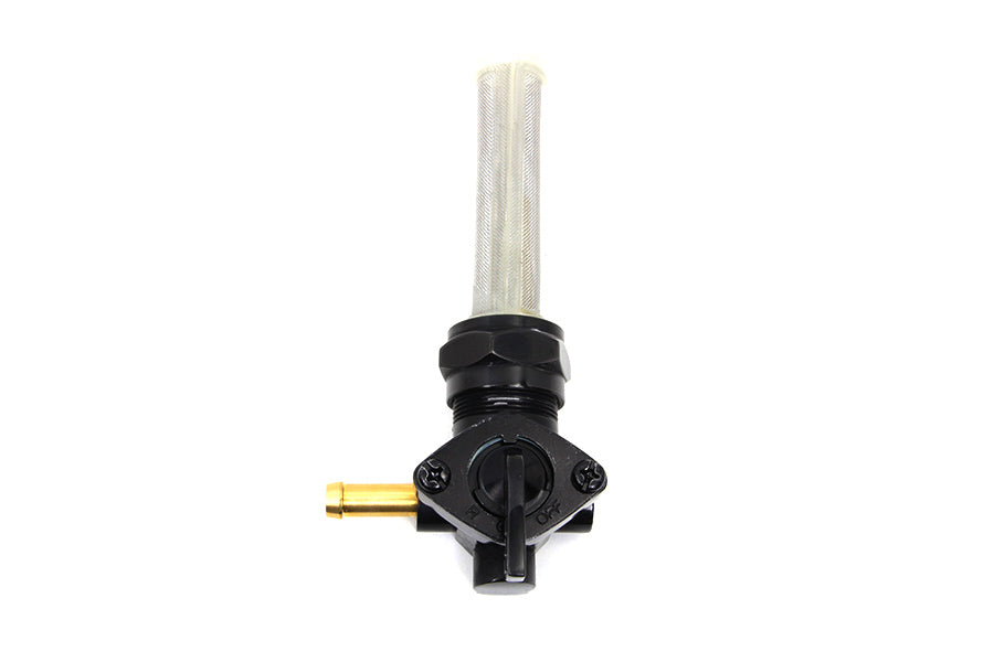 Black Petcock with Nut and 90 Left Outlet