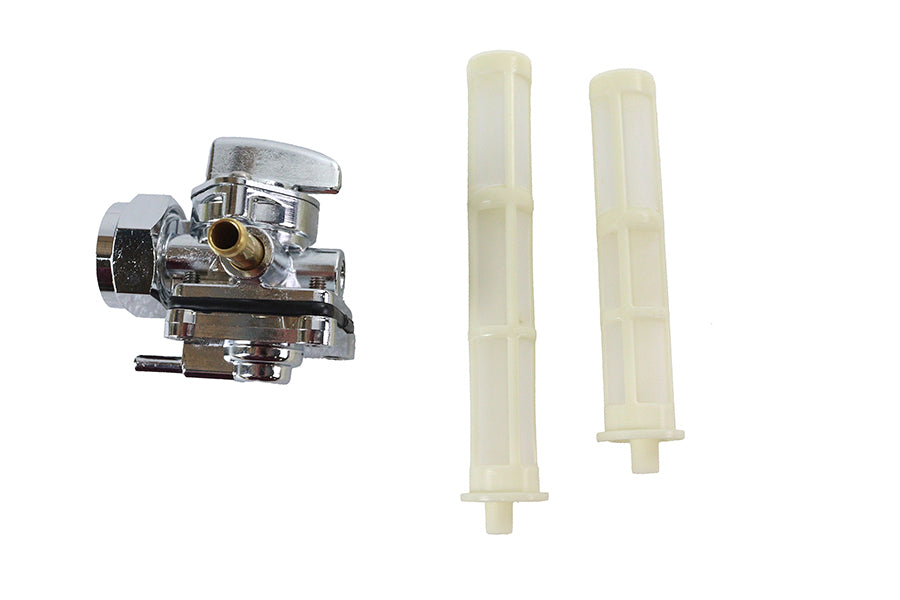 Vacuum Petcock Fuel Valve Chrome