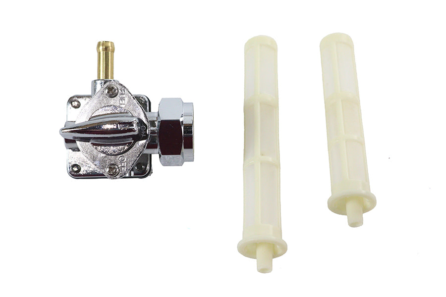 Vacuum Petcock Fuel Valve Chrome
