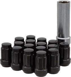 12mmx1.50 Lock Style Lug Nuts Black W/Key 16/Pk