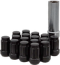 12mmx1.50 Lock Style Lug Nuts Black W/Key 16/Pk