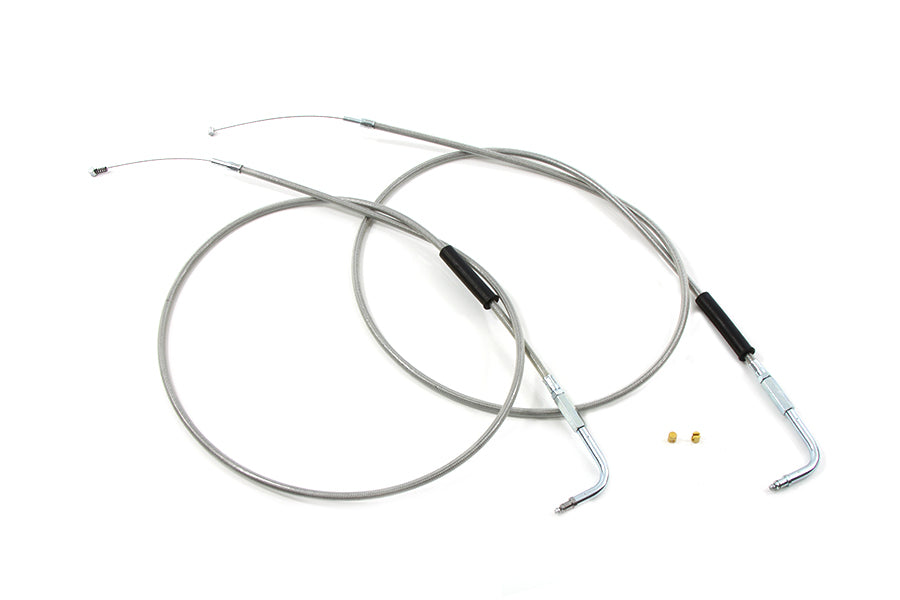 47-1/2 inch Stainless Steel Throttle and Idle Cable Set