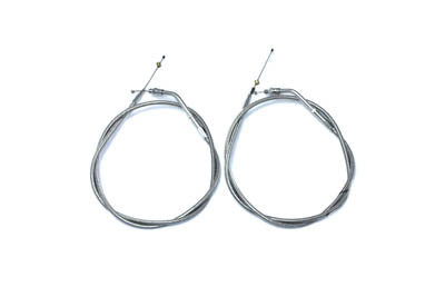 Stainless Steel Throttle and Idle Cable Set with 42 inch Cas
