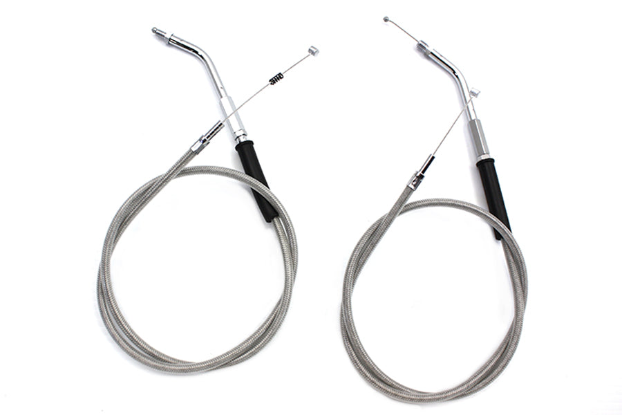 Stainless Steel Throttle and Idle Cable Set with 38 inch Cas