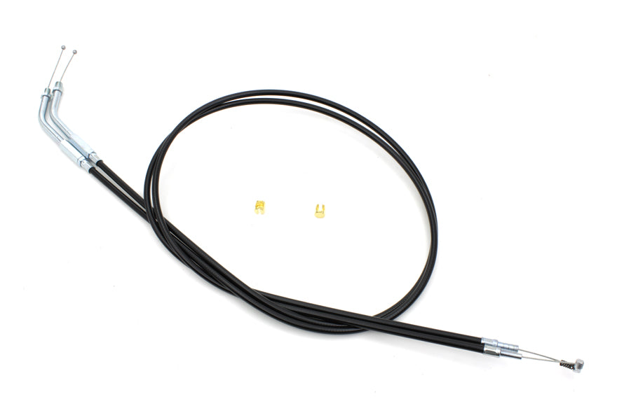 Black Throttle and Idle Cable Set with 45 Elbow Fitting