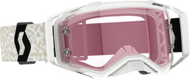 SCOTT Prospect Amp Goggles in white and black with rose accents, designed for eyewear protection and style.
