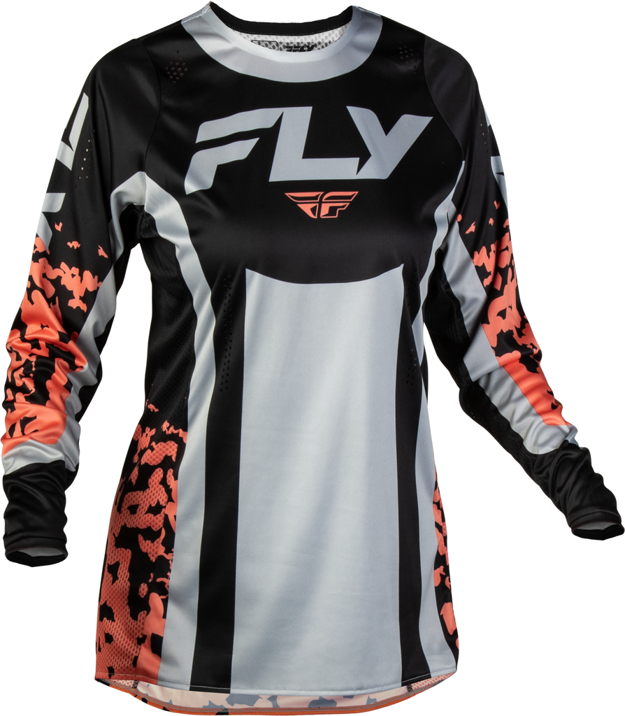 Women's Lite Flake Jersey Black/Light Grey/Coral Lg