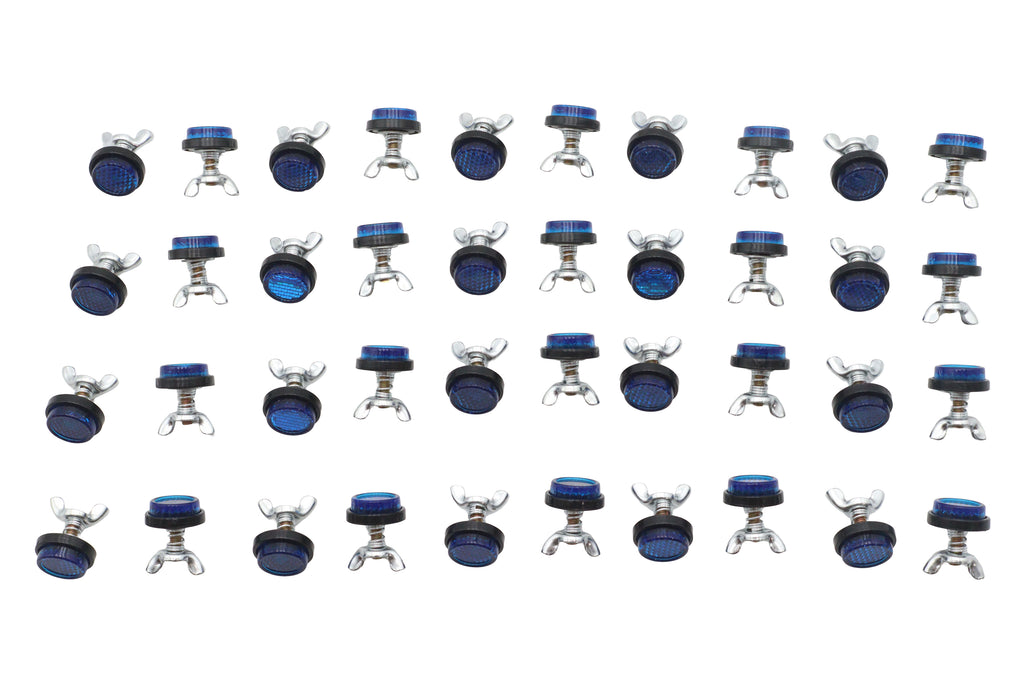 License Plate Frame Reflector Set Blue