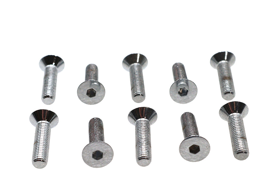 Allen Flat Head Screws Chrome 1/4 inch x 1 inch