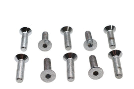Allen Flat Head Screws Chrome 1/4 inch x 1 inch