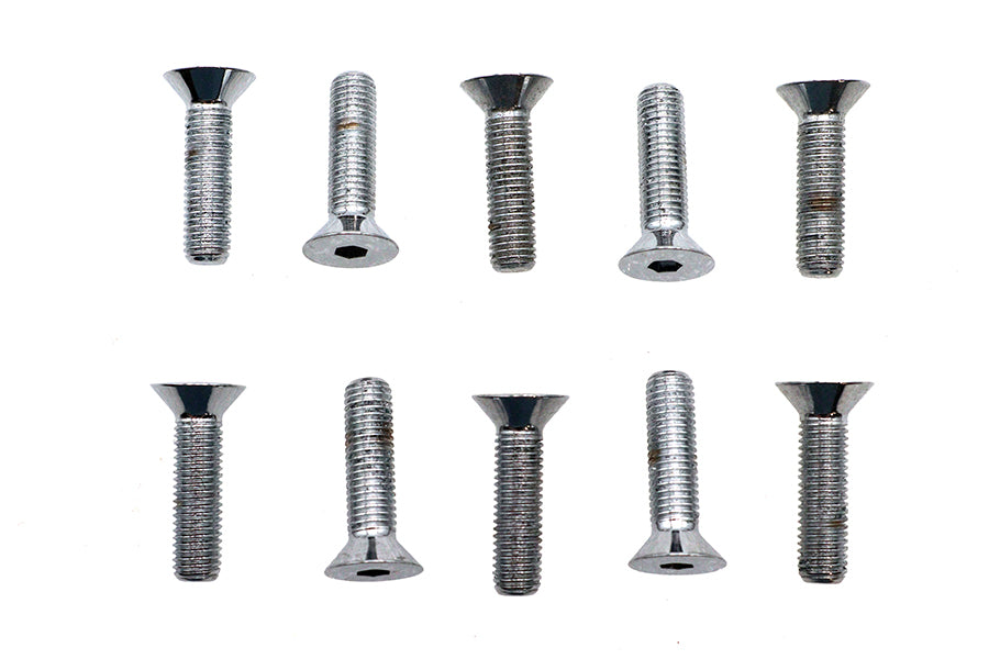 Allen Flat Head Screws Chrome 1/4 inch x 1 inch