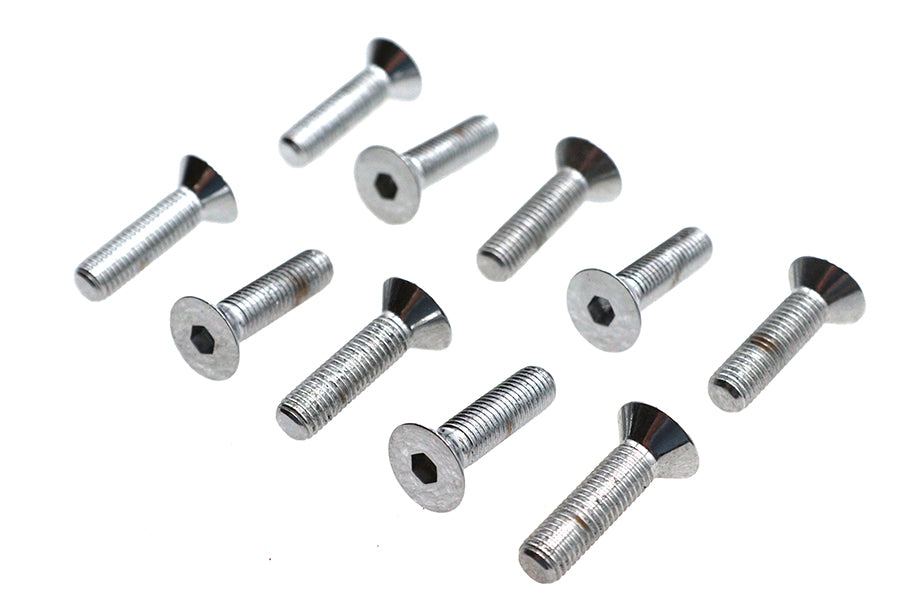 Allen Flat Head Screws Chrome 1/4 inch x 1 inch