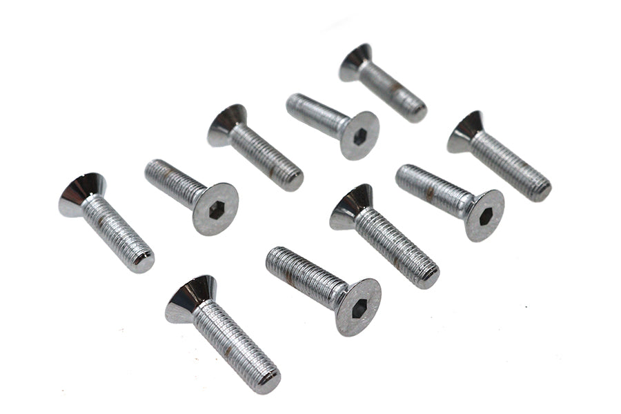 Allen Flat Head Screws Chrome 1/4 inch x 1 inch