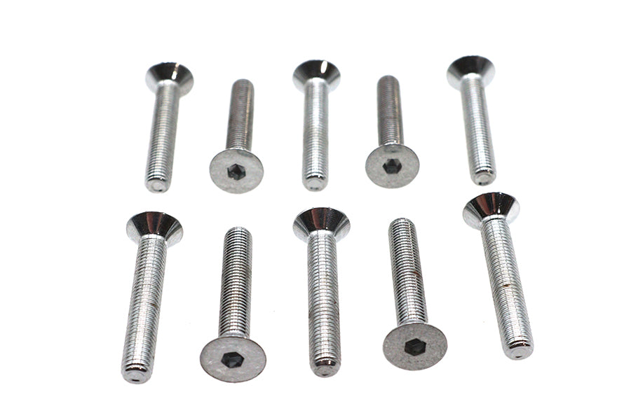 Allen Flat Head Screws Chrome 1/4 inch-28 x 1-1/2 inch