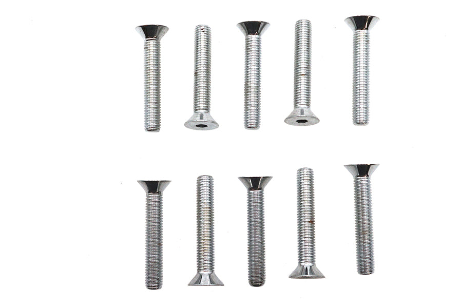 Allen Flat Head Screws Chrome 1/4 inch-28 x 1-1/2 inch