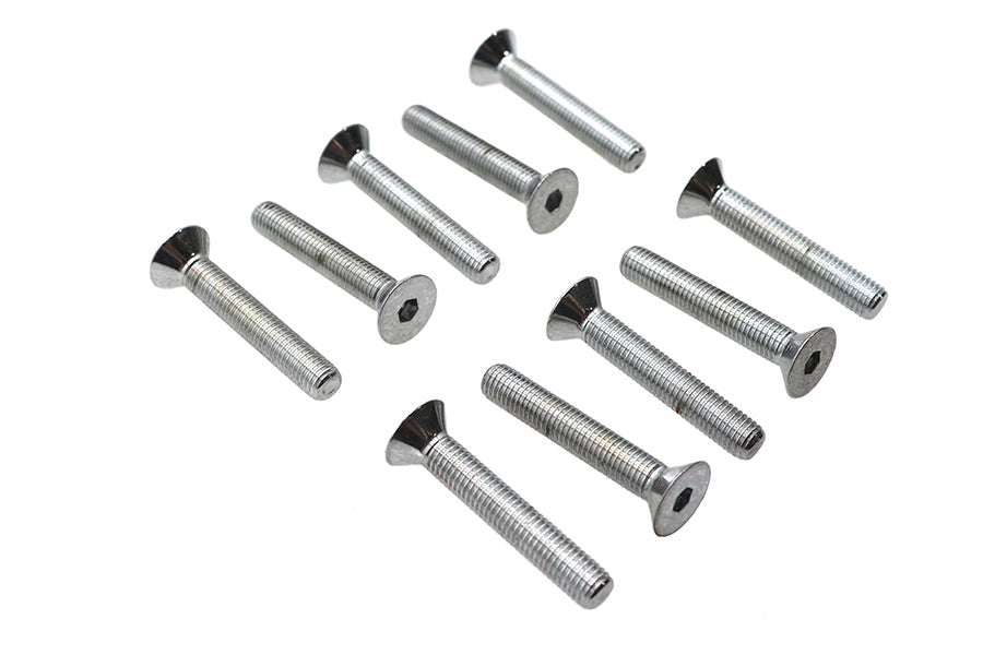 Allen Flat Head Screws Chrome 1/4 inch-28 x 1-1/2 inch