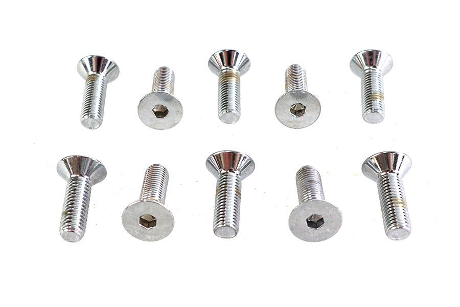 Allen Flat Head Screws Chrome 5/16 inch x 1 inch
