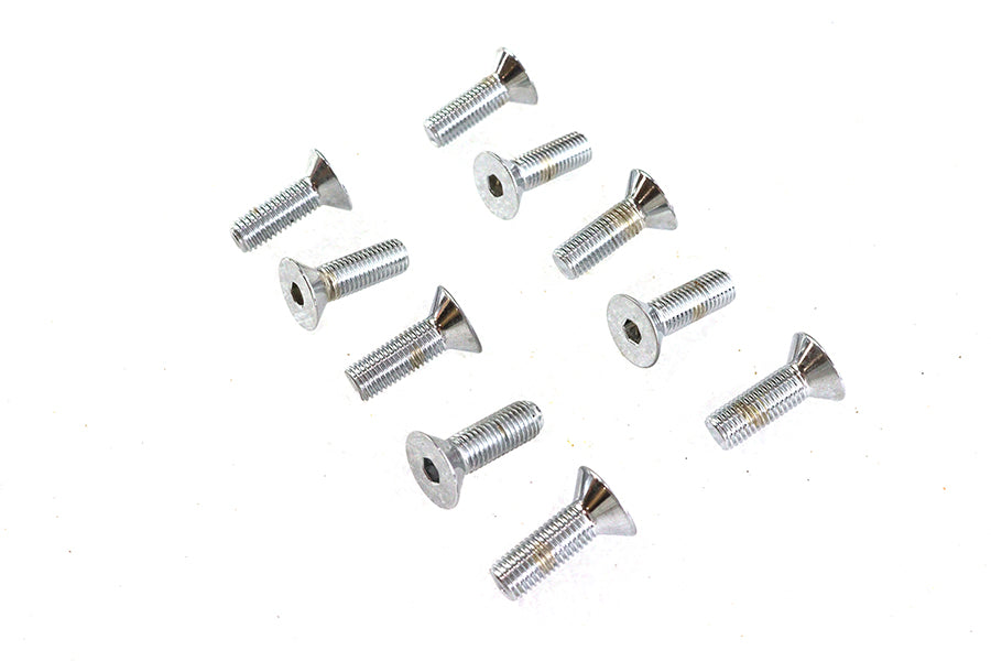 Allen Flat Head Screws Chrome 5/16 inch x 1 inch