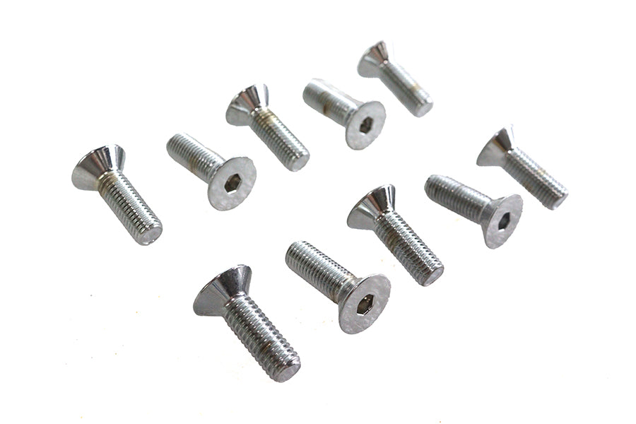 Allen Flat Head Screws Chrome 5/16 inch x 1 inch
